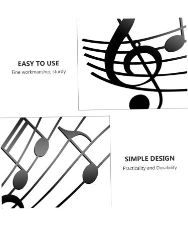 Zerodeko Studio Decor Musical Note Pendant Emblems Music Note Wall Decora Wall Backdrop Ornament Household Metal Flower Black 50x26.8cm - Buy Online on GoSupps.com