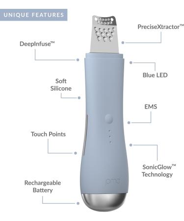 PMD Wave Pro - Professional-Grade Advanced Skin Spatula - Extract Infuse & Lift - SonicGlow Vibration Technology and EMS - Clear Pores Blackheads & Whiteheads - Buy Online on GoSupps.com