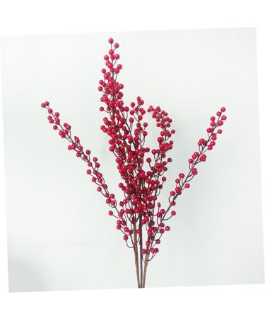 Zerodeko 7pcs Fake Red Berries Decorative Plants Plant Photography Props Flower Arrangements Home Plants Office Decoration Decor for Office Foam Fruit Plants Acacia Beans Long Branch - Buy Online on GoSupps.com