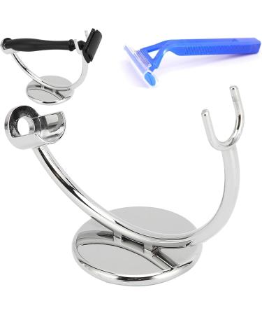 Premium Stainless Steel Shaver Stand - Single Shaving Brush Holder & Safety Support for Effortless Grooming | International Shipping Available - Buy Online on GoSupps.com