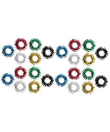 Solustrie 24 pc an spiked sensory finger ring For children acupressure ring spiky finger rings toys massage rings for the finger finger massage devices Stress reduction tool tools