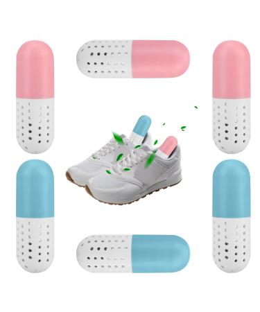 3 Pairs Shoe Fresheners Sneaker Deodorizer Balls Capsules Reusable Sports Shoe Deodorizing for Sneakers Trainers Lockers Gym Bags Wardrobes Cars Long Lasting and Easy to Use Pink & Blue