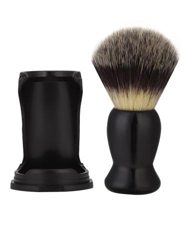 Gientan Professional Black Acrylic Razing brush holder supports beard razor tool with travel case-black o bsidian acrylic handle (brush + stand)