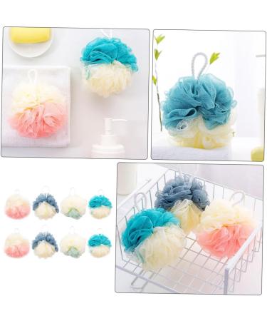 Buy Angoily 8pcs Color Matching Bath Ball Mesh Pouf & Men's Gloves - Soft Shower & Bath Scrubbers Perfect for Cleaning & Relaxation - Buy Online on GoSupps.com