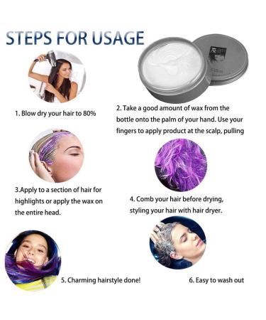 Temporary White Hair Color Dye - Non-Permanent DIY Wax Mud for Party Cosplay & Halloween - Washable Colored Hair Cream - Buy Online on GoSupps.com