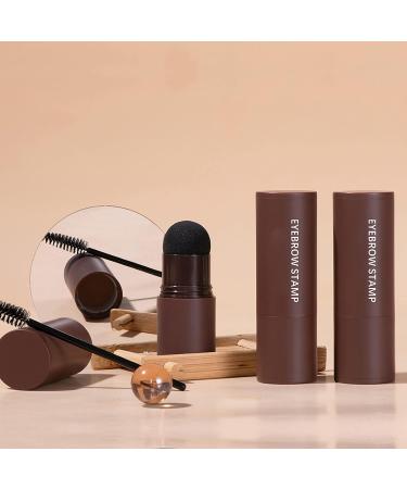 Eyebrow Stamp Kit Long Lasting Waterproof Eyebrow Powder Set Brow Stamp Shaping Kit Eyebrow Definer With 10 Reusable Eyebrow Stencils 2 Eyebrow Pen Brush - Hairline Shadow Powder Stick(Dark brown) - Buy Online on GoSupps.com