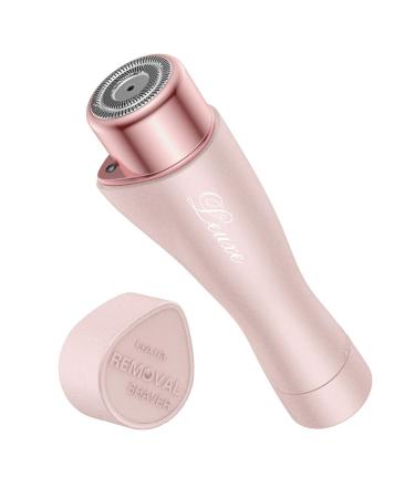 Facial Hair Remover for Women, Leuxe Painless Hair Removal Waterproof Shaver Razor with LED Light for Peach Fuzz Fine Hair Chin Cheek Upper Lip (Rose)