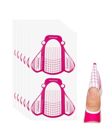 PuraQuot 100PCS Nail Paper Forms Nail Extension Form Stickers Adjustable Nail Forms for Gel Builder Perfect for Nail Art for Home & Salon