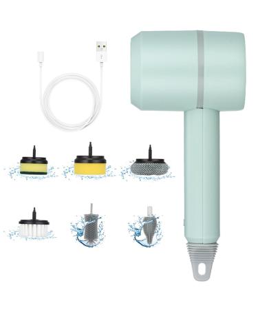 Dish Buddy Dish Gun for Washing Dishes Electric Scrub Brush Electric Dish Scrubber with 6 Replaceable Brush Heads Handheld Kitchen Brushes for Dishes Kitchen Cleaning Brushes