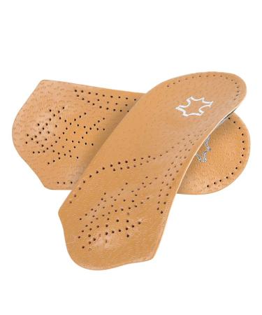 3/4 Insole Leather Insole Orthotic Arch Support Shoe Inserts Insoles for Plantar Fasciitis Arch Support for Flat Feet and Running for Flat Feet Feet Pain Plantar Fasciitis(41/42-Brownish Yellow)