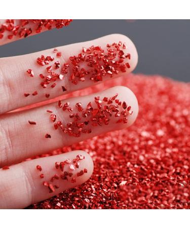 dijiusidy Nail Art Crushed Glass Stones Irregular Glitter Crystal Fragment DIY Rhinestone Fillers Mobile Phone Jewelry Making Bright Red - Buy Online on GoSupps.com