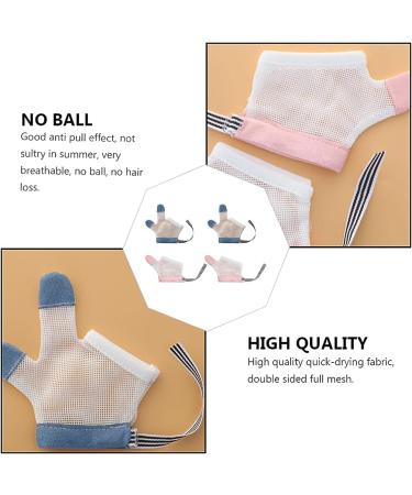 EXCEART 2 Pairs Baby Anti-Eating Gloves | Thumb Sucking Finger Guard | No Scratch Breathable Finger Thumb Protector | Nylon Baby Gloves (Red and Blue) - Buy Online on GoSupps.com
