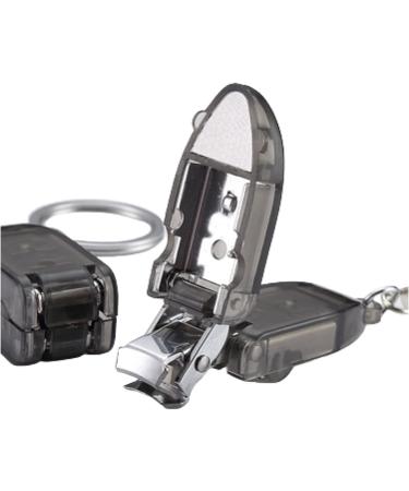 Silver Travel Keychain Finger Nail Clippers Portable Nail Clippers for Thick Nails with Nail Files Mini Foldable Stainless Steel Nail Cutter Nail Clippers Tools and Accessories