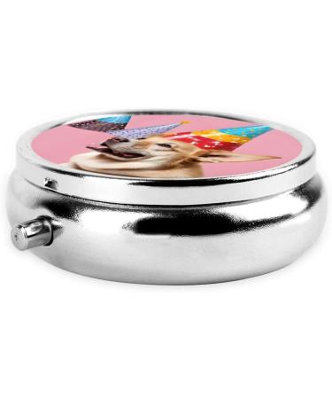 French Bulldog Print Round Pill Box | 3 Compartment Portable Travel Medicine Organizer & Vitamin Holder - Buy Online on GoSupps.com