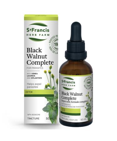 St Francis Herb Farm - Black Walnut Tincture Combo - Black Walnut Combo is traditionally used in Herbal Medicine to help expel intestinal worms (vermifuge/anthelmintic) and eliminate ringworm (tinea corporis) - 50 ml