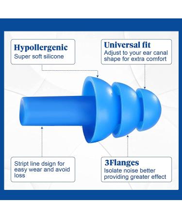 Waterproof Silicone Earplugs - 5 Pairs Reusable Noise-Reducing Earplugs for Swimming Sleeping & Work | Multi-Colored Hearing Protection - Buy Online on GoSupps.com