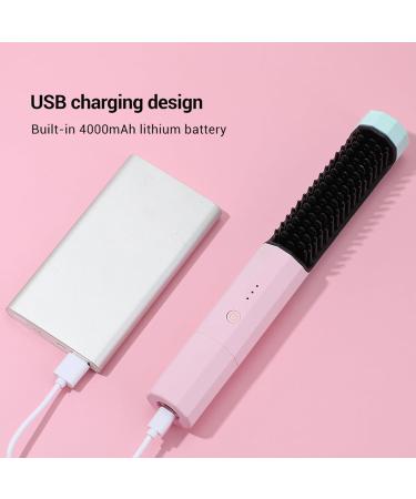 Portable Cordless Hair Straightener Brush - 3 Temp Settings 40 Min Battery Auto-Off & Anti-Scald for Women - Buy Online on GoSupps.com