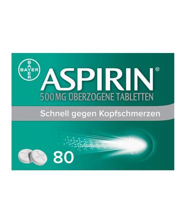 Aspirin 500 mg covered tablets - headache tablets with light to moderately severe headache - fast effective and well tolerated - 1 x 80 pieces