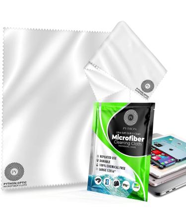 Python Premium Cloth for High Definition Lenses, Glasses, Screens and Expensive Optics - Large Scratch-Free Cleaning & Polish Cloth 12x16in