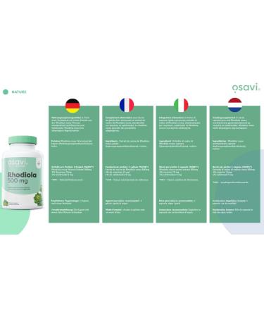 Osavi Rhodiola 500mg 120 vegan caps - Buy Online on GoSupps.com