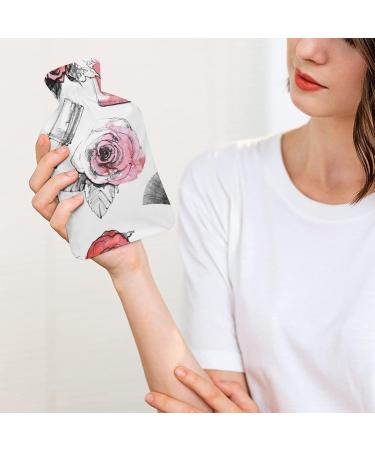 Flower Lipstick Hot Water Bottle with Plush Cover - Hand Warmer for Adults & Children - 26.5x15.3cm - International Shipping Available - Buy Online on GoSupps.com