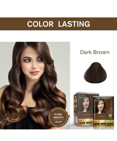 Herbishh Hair Color Shampoo for Gray Hair - Ammonia-Free Dye + Argan Mask - 10pack + 1pack - Travel Size - Long Lasting Dark Brown Color - Buy Online on GoSupps.com