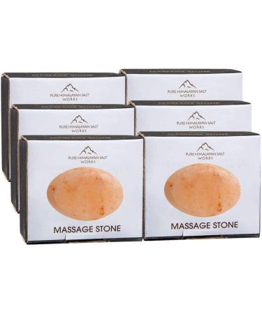 Pink Himalayan Salt Massage Stones for Therapy & Scrubs - Hand-carved Flat Oval Stones, 2.5W x 3.5L x 1D (Pack of 6) - Buy Online on GoSupps.com