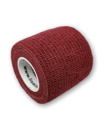 Lisacare Elastic bandage - 12 roles 5cm wide - Medical product - Sport Bandage Fuss Water -repellent breathable with color and motif selection (wine red) Weinrot Set