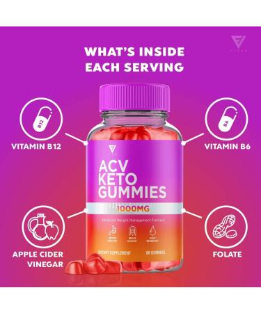 ACV Keto Gummies for Weight Loss - Apple Cider Vinegar Supplement for Fast Fat Burn - 60 Gummies for Men and Women - Buy Online on GoSupps.com