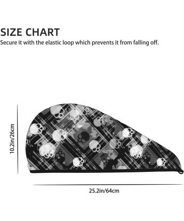 Seamless Skull Pattern Microfiber Hair Towel - Soft Super Absorbent Wrap for Women | Quick Dry Coral Velvet Hair Cap for Long Curly & Thick Hair - Buy Online on GoSupps.com