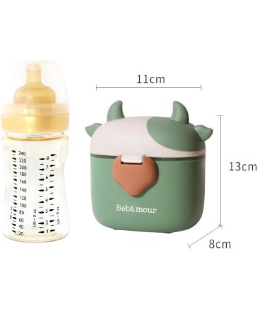 Bebamour Baby Milk Powder Dispenser Pot - 230G Formula Dispenser for Baby Snacks - 450ML Light Pink Cow Design - Buy Online on GoSupps.com