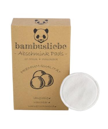 Bamboo love - the original - 20 washable slowdown pads including washing bag - 70% bamboo/30% cotton - washable sustainable durable environmentally friendly - Zero waste