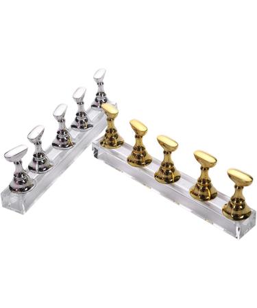 Panysilioer 2 Sets Acrylic Nail Display Stand Nail Tip Exercise Stand Magnetic Nail Practice Holder DIY Nail Art Stand - Buy Online on GoSupps.com
