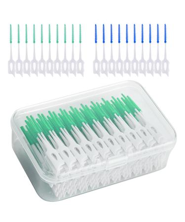 Lacymc 200 pieces of interdental brush soft silicone adaptive interdental brush interdental room brush sustainable dual-house dental floss stick for cleaning narrow interdental teeth (size S) - Buy Online on GoSupps.com