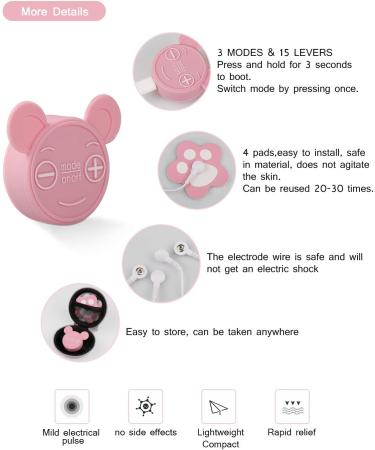Natural Drug Free Menstrual Cramps Relief Device - Period Pain Equipment in Pink - Buy Online on GoSupps.com