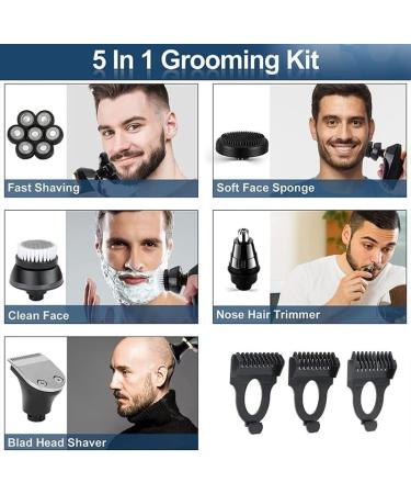 Buy 7D Electric Razor for Men - 5 in 1 Waterproof Grooming Kit | Cordless Bald Shaver with LED Display International Shipping Available - Buy Online on GoSupps.com