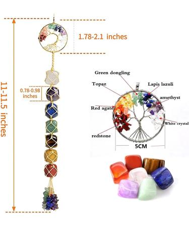 7 Chakras Healing Crystals Natural Gemstones Spiritual Gifts for Women Polished Tumbled Stones Positive Energy Spiritual Meditation Hanging Ornament/Window Ornament/Feng Shui (Healing Crystals-03) - Buy Online on GoSupps.com