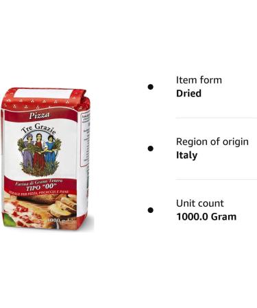 Tre Grazie Premium Italian Soft Wheat Flour 00 - Perfect for Pizza Making (1Kg) - Buy Online on GoSupps.com