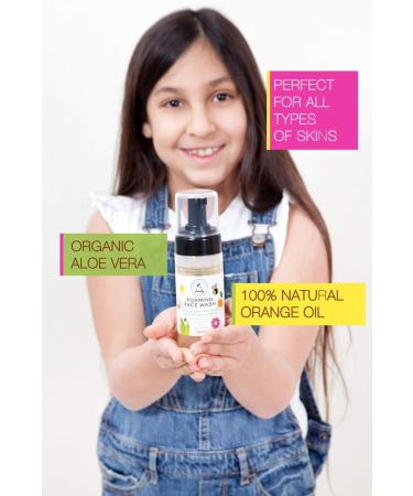 Organic Gentle Kids Foaming Face Wash - Natural, Vegan, Toxin-Free | Sulphate & Paraben Free | Orange Oil | For Kids & Preteens - Buy Online on GoSupps.com