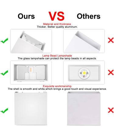 2PCs LED Wall Lights - 6W 3000K Warm White IP65 Waterproof Indoor/Outdoor Modern Lamps for Hallway Living Room Balcony Stairs | Shop Now! - Buy Online on GoSupps.com