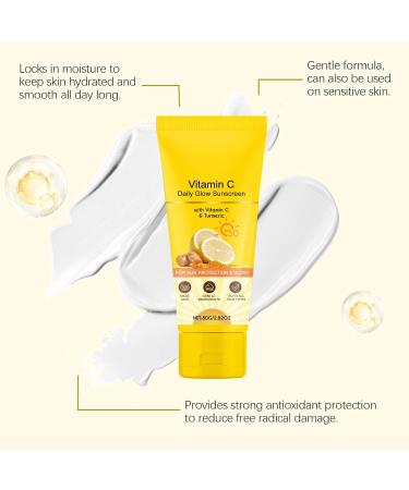  Generisch 2 Pack Vitamin C Sunscreen Vitamin C with Turmeric Sunscreen SPF 50+ Protects and Corrects Sun Damage for Face and Neck Non-Greasy Sunscreen - Buy Online on GoSupps.com