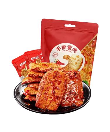 Mkostlich Tofu Snack Spicy Dried Tofu Spicy Tofu Chinese Spicy Soybean Snack Latiao Chinese Snacks 7.76oz 1Pack