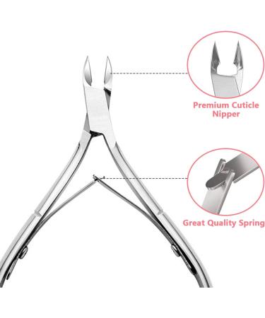 Cuticle Remover and Cuticle Pusher Set Stainless Steel Cuticle Cutter Nail Tools with Cuticle Scissors for Manicure and Pedicure Remove Dead Skin Toenails Cleaner - Buy Online on GoSupps.com