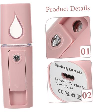 WOONEKY Hydrating Beauty Instrument Portable Mister Steamer Face Facial Mister Mini Facial Sprayer Pink Abs - Buy Online on GoSupps.com