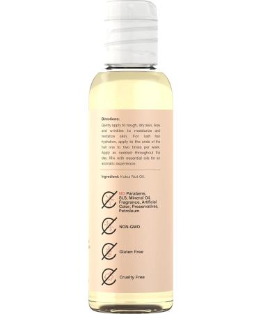 Kukui Nut Oil 4 fl oz | Moisturizing Hair & Skin Oil | Paraben SLS & Fragrance-Free - Buy Online on GoSupps.com