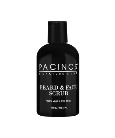 Pacinos Beard and Face Scrub Shave System - Natural Shampoo with Aloe Vera and Tea Tree Extract  Removes Impurities  Organic  4 fl. oz.