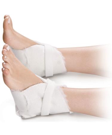 Medline MDT829280C Synthetic Fur Lined Heel Protectors  One Size  White