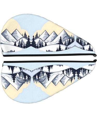 Quick Dry White Snowy Mountains Hair Cap for Women - Super Absorbent Elastic Wrap for Long Thick Hair - Buy Online on GoSupps.com