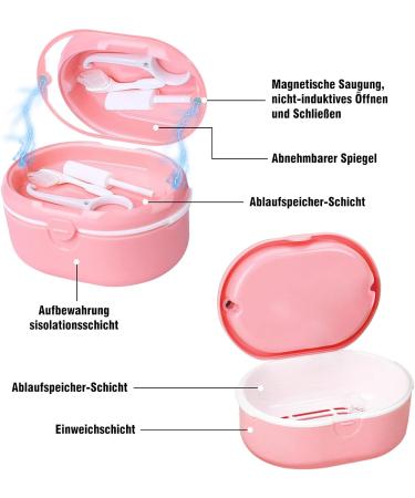 Premium Denture Cleaner & Storage Container - Durable Prosthesis Bath Box with Strainer | Ideal for Braces & Dentures - Buy Online on GoSupps.com