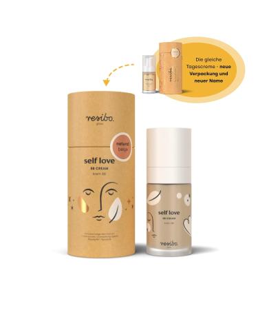 Resibo Natural Tinted Day Cream Self Love | BB Cream & Moisture Cream with Sun Protection | 30ml Natural Beige - Pimple Remover & Foundation Concealer - Buy Online on GoSupps.com